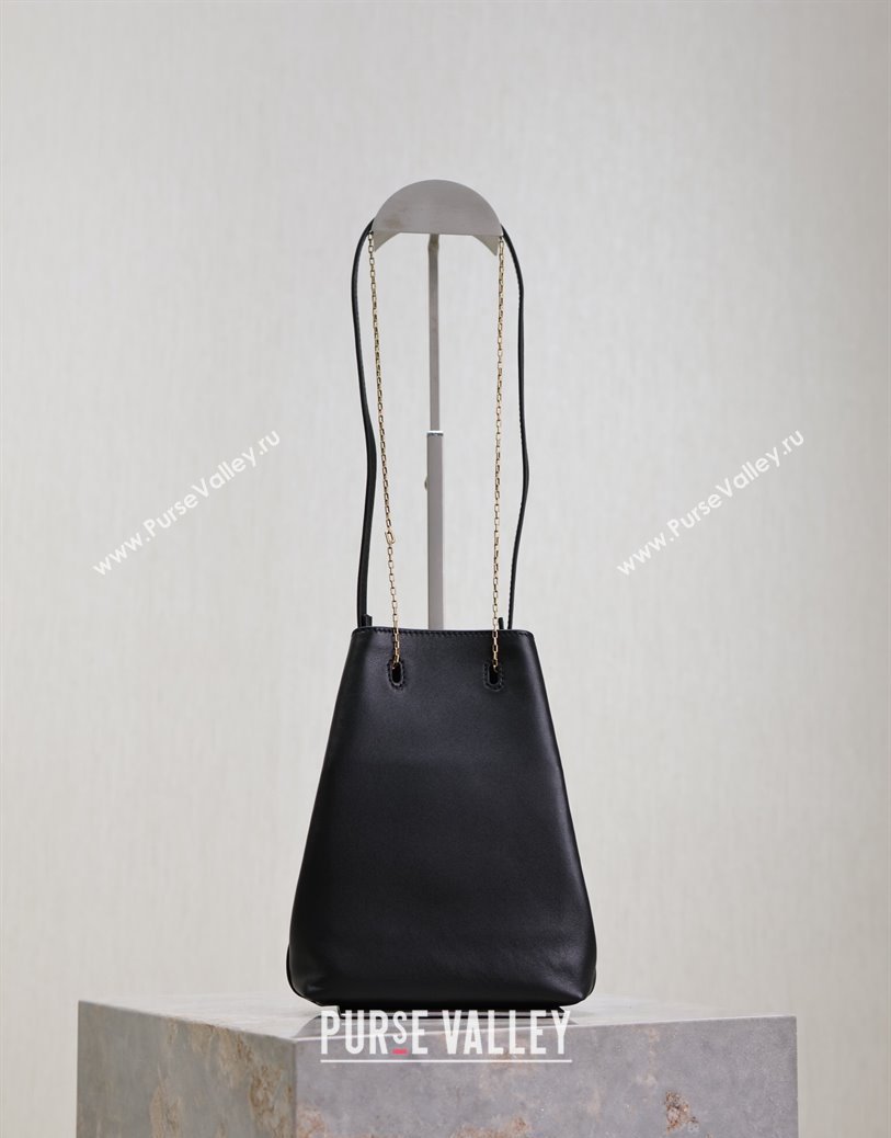 Saint Laurent Pochon Bucket Bag in Lambskin Leather Black 2025 801070 (YY-250924126)