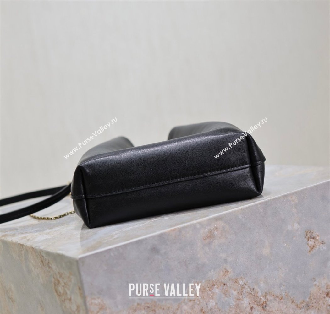 Saint Laurent Pochon Bucket Bag in Lambskin Leather Black 2025 801070 (YY-250924126)