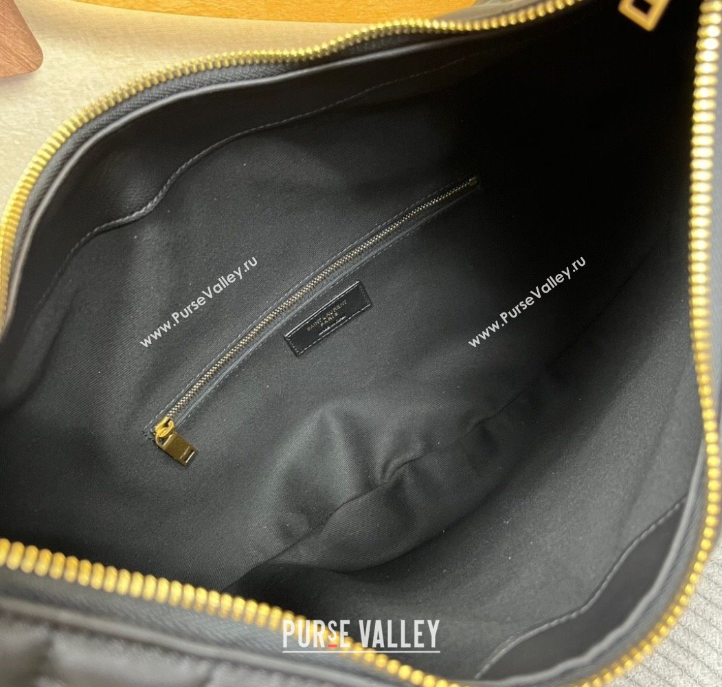 Saint Laurent Icarino Hobo Bag in Quilted Nappa Leather Black 2025 858160 (nana-250924066)