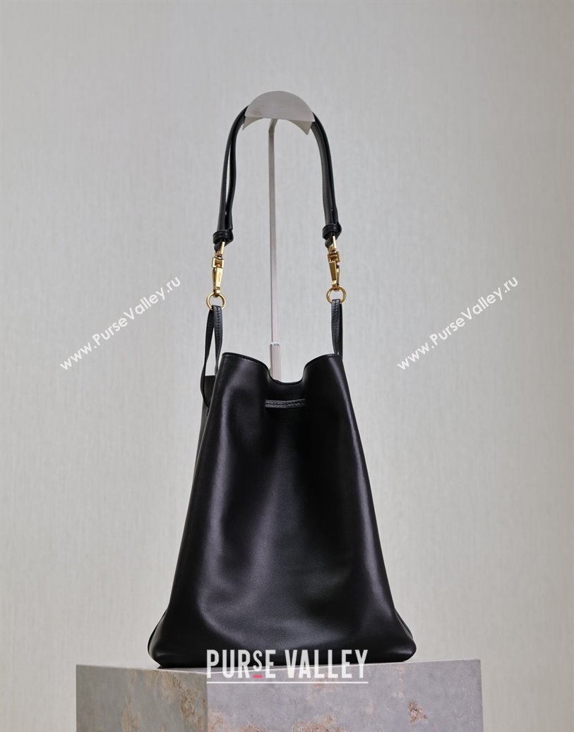 Saint Laurent Paris VII Pochon Bucket Bag in Lambskin Leather Black 2025 804302 (YY-250924128)