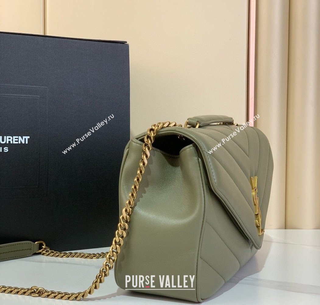 Saint Laurent Loulou Medium Bag in Matelasse Lambskin Green2 2025 801439 (YY-250924129)