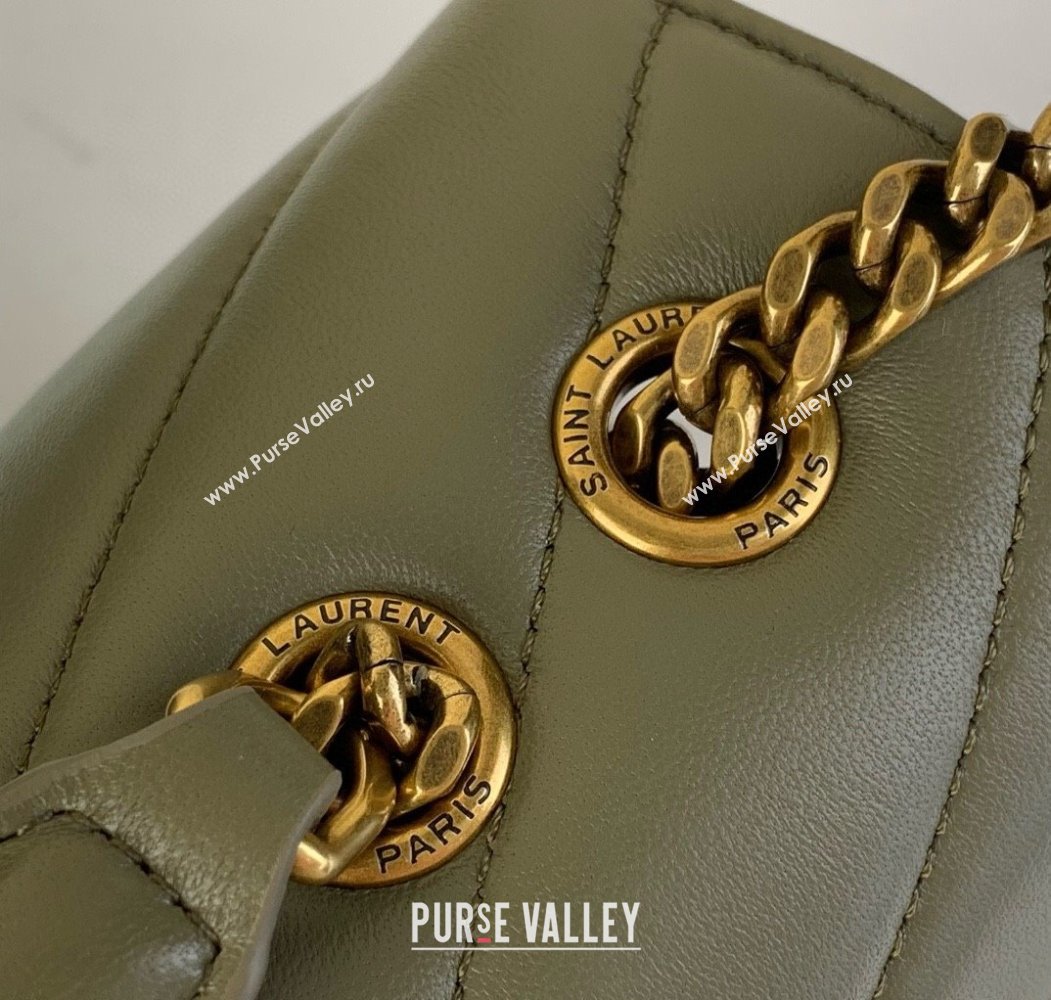 Saint Laurent Loulou Medium Bag in Matelasse Lambskin Green2 2025 801439 (YY-250924129)
