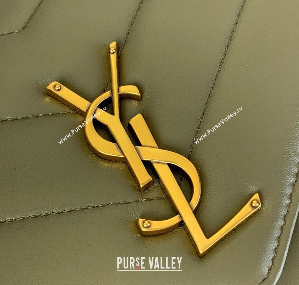 Saint Laurent Loulou Medium Bag in Matelasse Lambskin Green2 2025 801439 (YY-250924129)