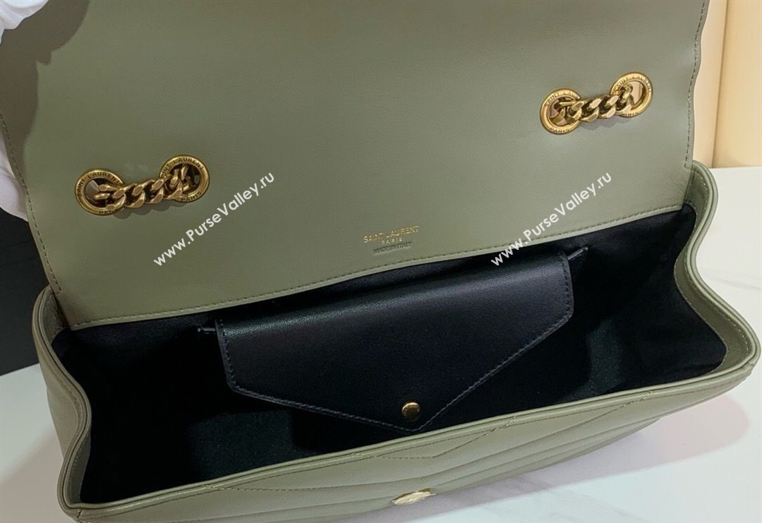 Saint Laurent Loulou Medium Bag in Matelasse Lambskin Green2 2025 801439 (YY-250924129)