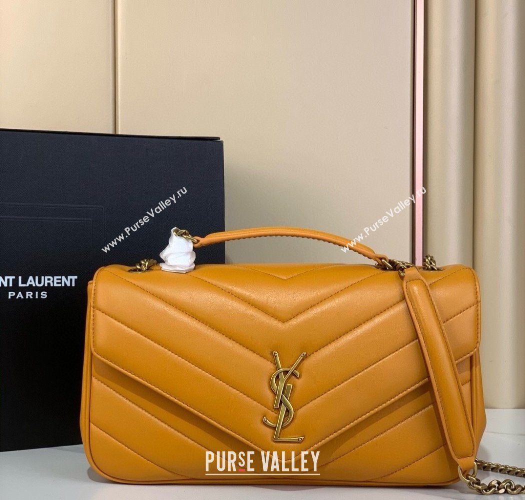 Saint Laurent Loulou Medium Bag in Matelasse Lambskin Sunflower Yellow 2025 801439 (YY-250924130)