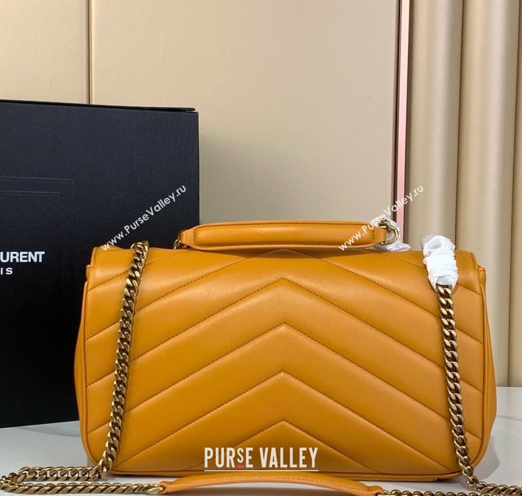 Saint Laurent Loulou Medium Bag in Matelasse Lambskin Sunflower Yellow 2025 801439 (YY-250924130)