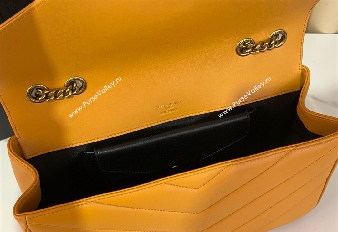 Saint Laurent Loulou Medium Bag in Matelasse Lambskin Sunflower Yellow 2025 801439 (YY-250924130)