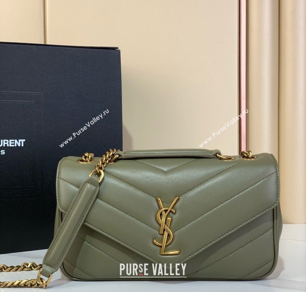 Saint Laurent Loulou Small Bag in Matelasse Lambskin Green2 2025 801437 (YY-250924131)