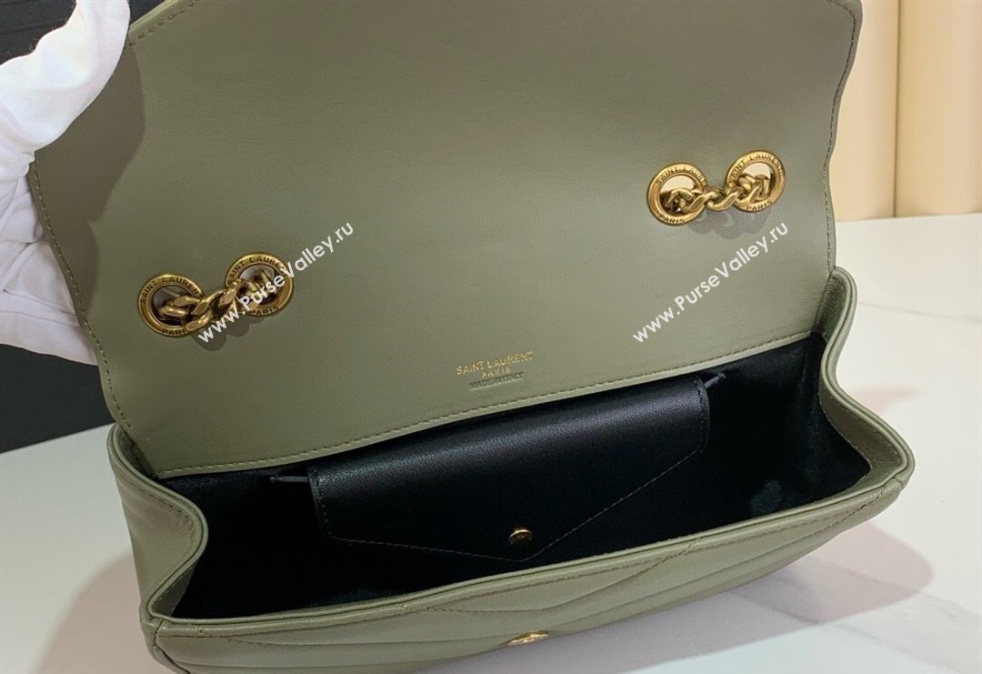 Saint Laurent Loulou Small Bag in Matelasse Lambskin Green2 2025 801437 (YY-250924131)