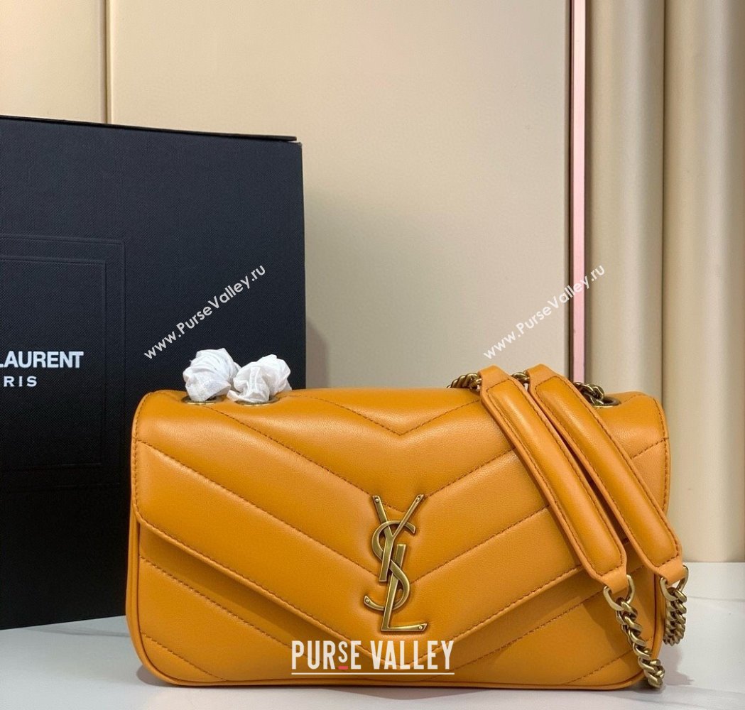 Saint Laurent Loulou Small Bag in Matelasse Lambskin Sunflower Yellow 2025 801437 (YY-250924132)