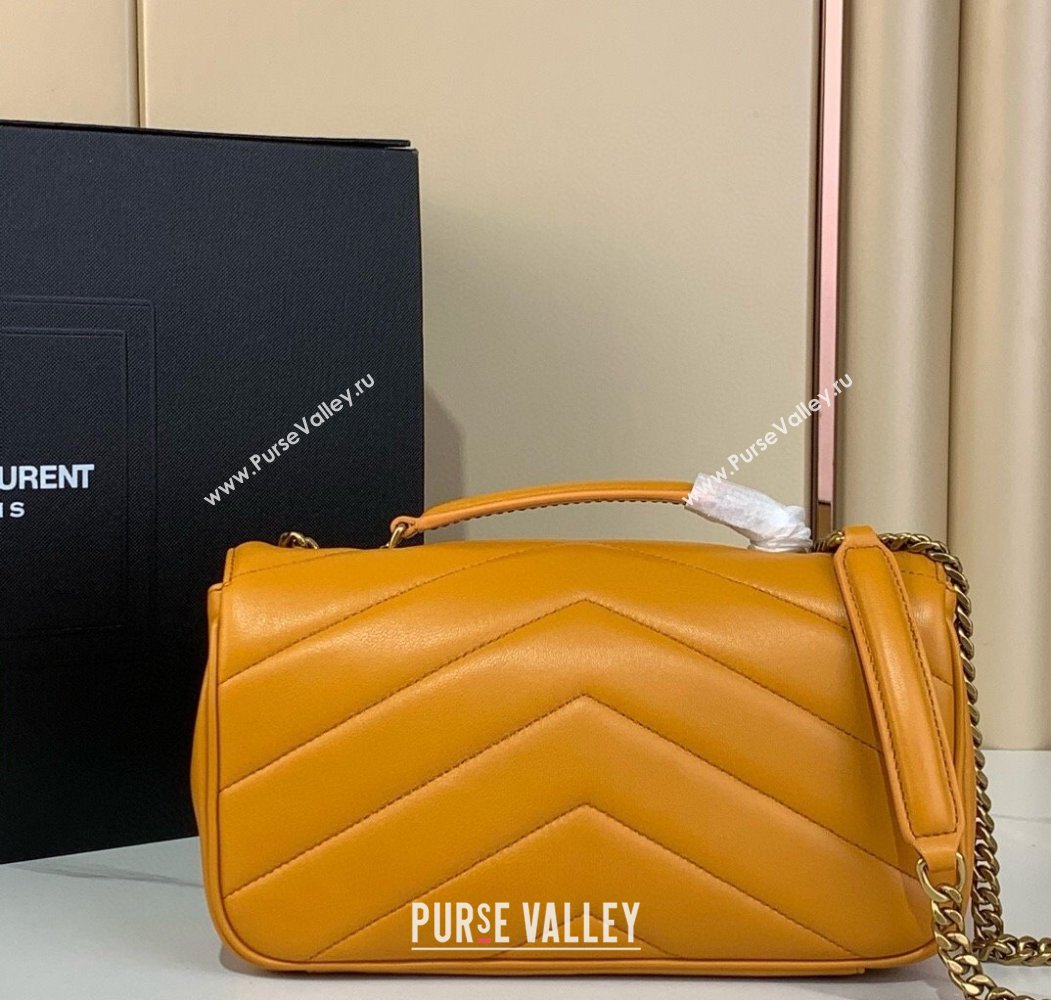 Saint Laurent Loulou Small Bag in Matelasse Lambskin Sunflower Yellow 2025 801437 (YY-250924132)