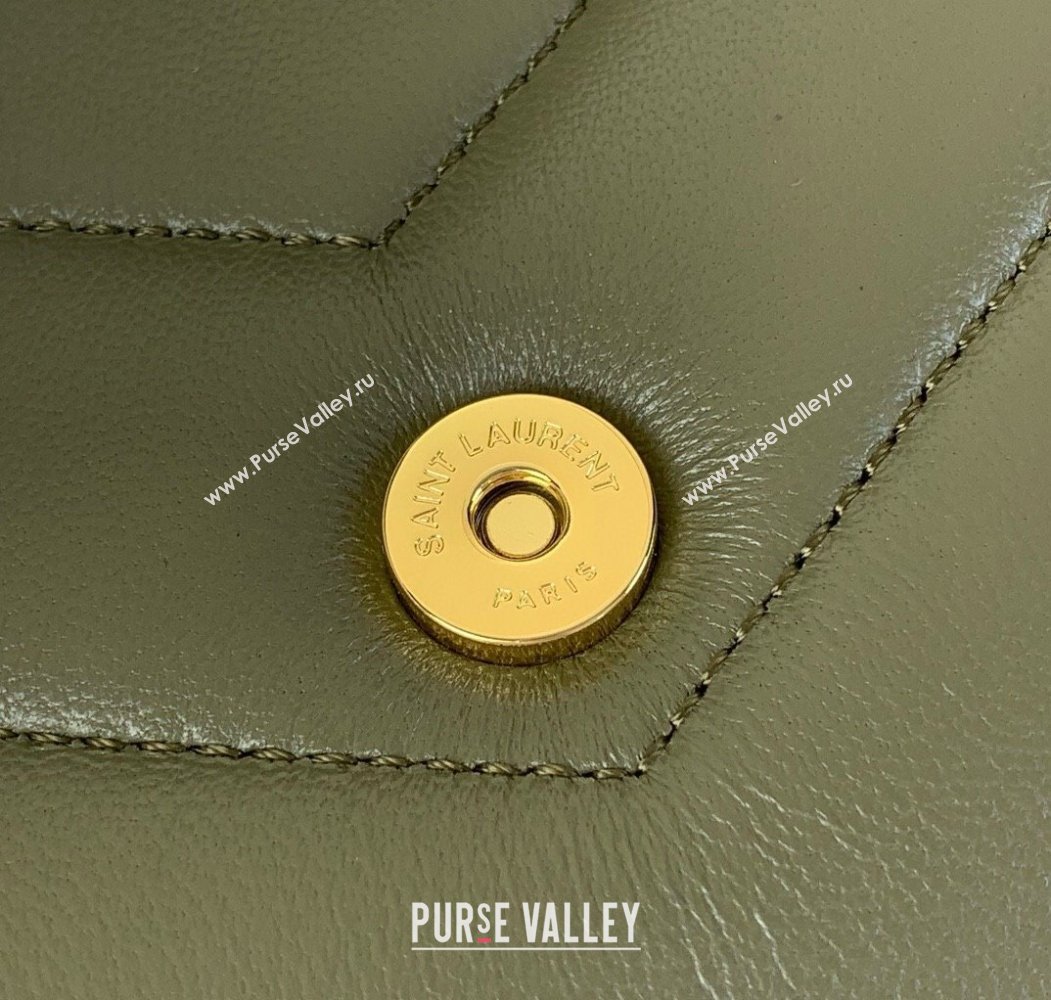 Saint Laurent Loulou Mini Bag in Matelasse Lambskin Moss Green 2025 821749 (YY-250924134)