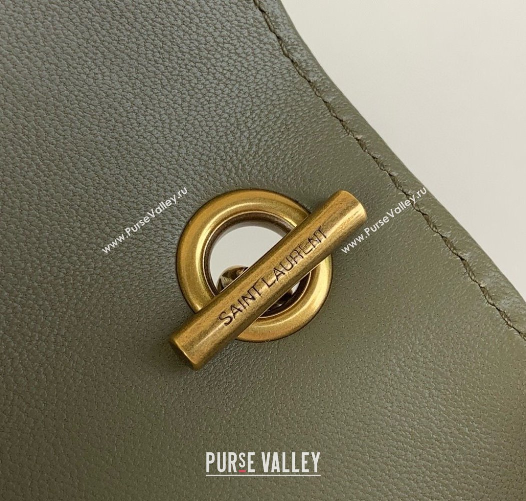 Saint Laurent Loulou Mini Bag in Matelasse Lambskin Moss Green 2025 821749 (YY-250924134)