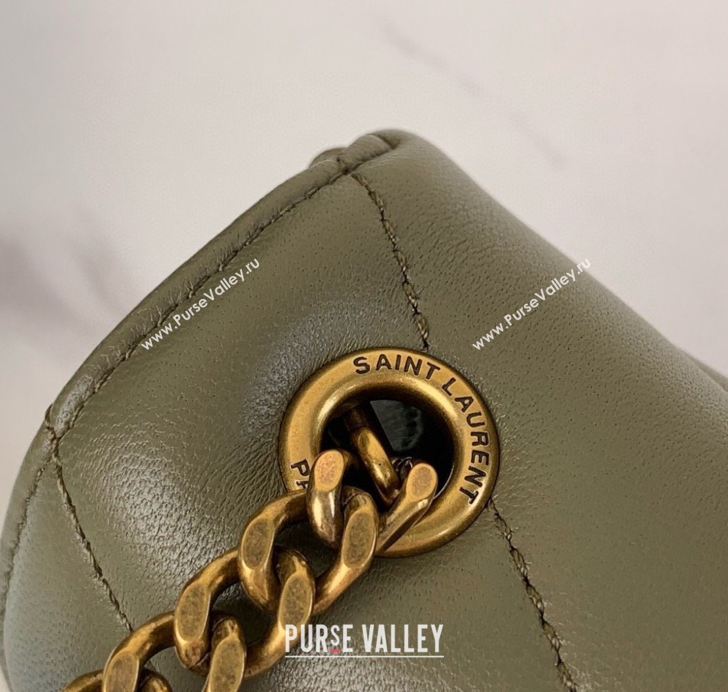 Saint Laurent Loulou Mini Bag in Matelasse Lambskin Moss Green 2025 821749 (YY-250924134)