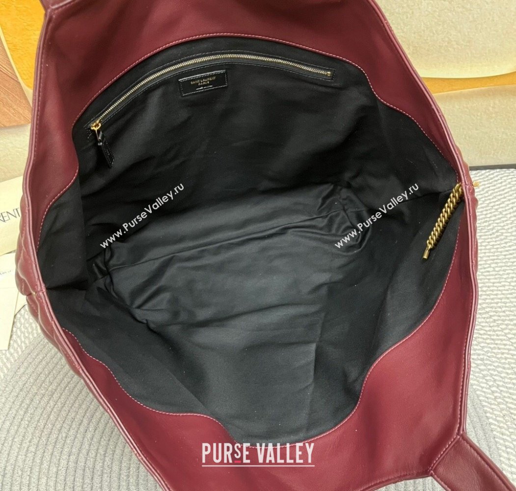 Saint Laurent Icare Maxi Shopping Bag in Quilted Nappa Leather 698651 Burgundy 2025 (nana-250924072)