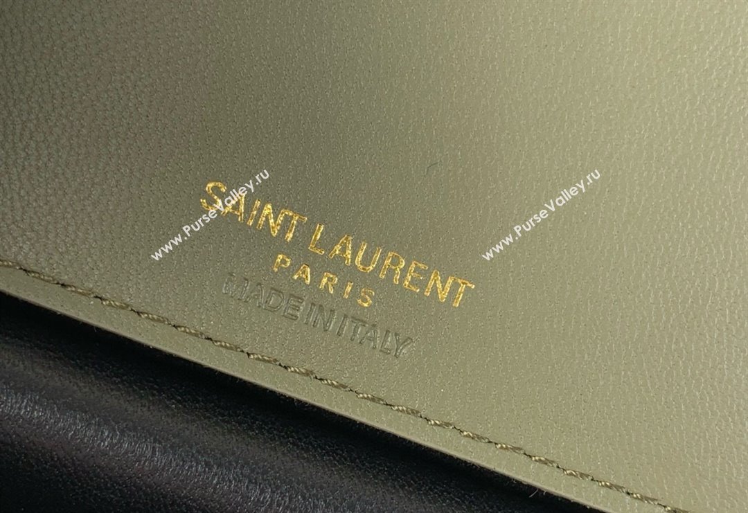 Saint Laurent Loulou Mini Bag in Matelasse Lambskin Moss Green 2025 821749 (YY-250924134)