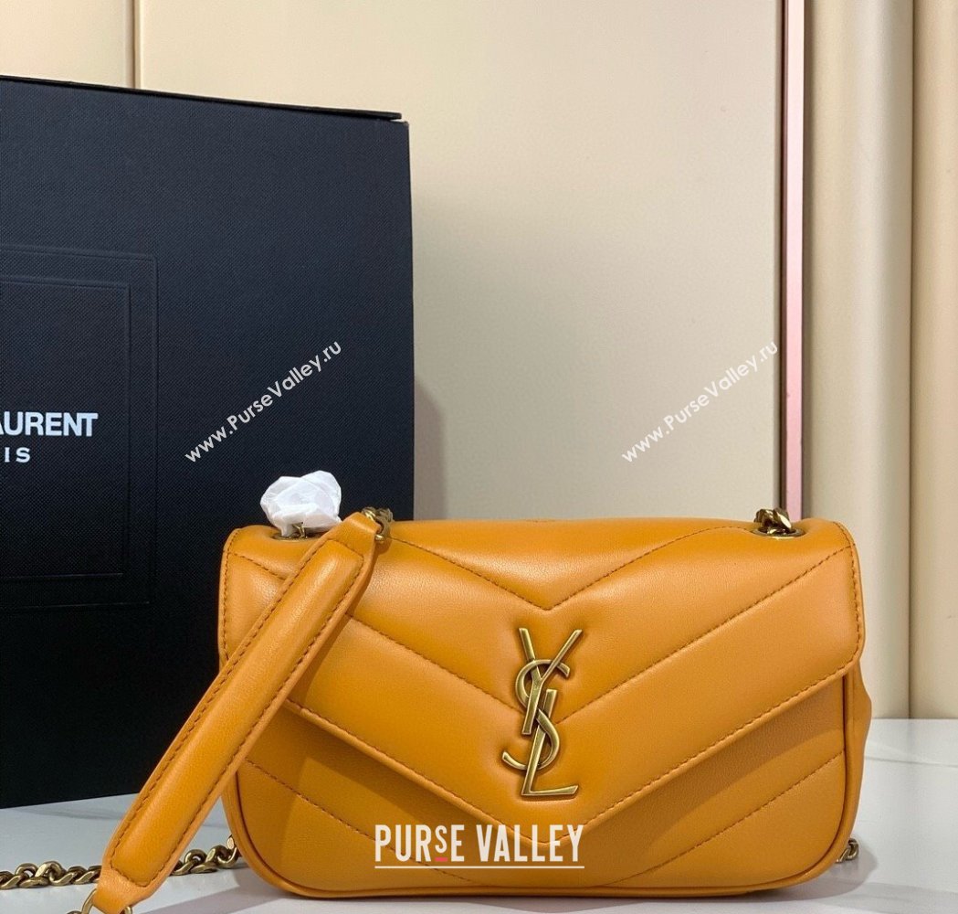 Saint Laurent Loulou Mini Bag in Matelasse Lambskin Sunflower Yellow 2025 821749 (YY-250924135)