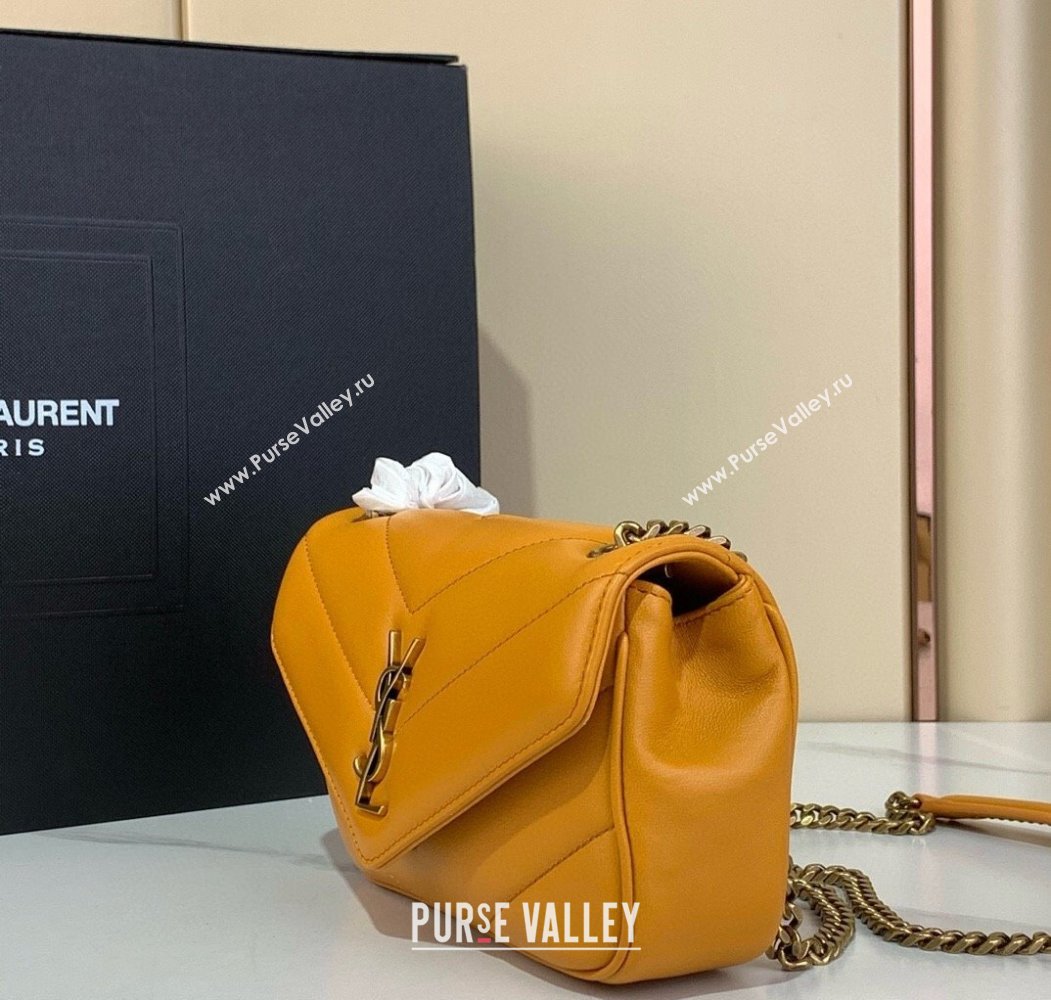Saint Laurent Loulou Mini Bag in Matelasse Lambskin Sunflower Yellow 2025 821749 (YY-250924135)