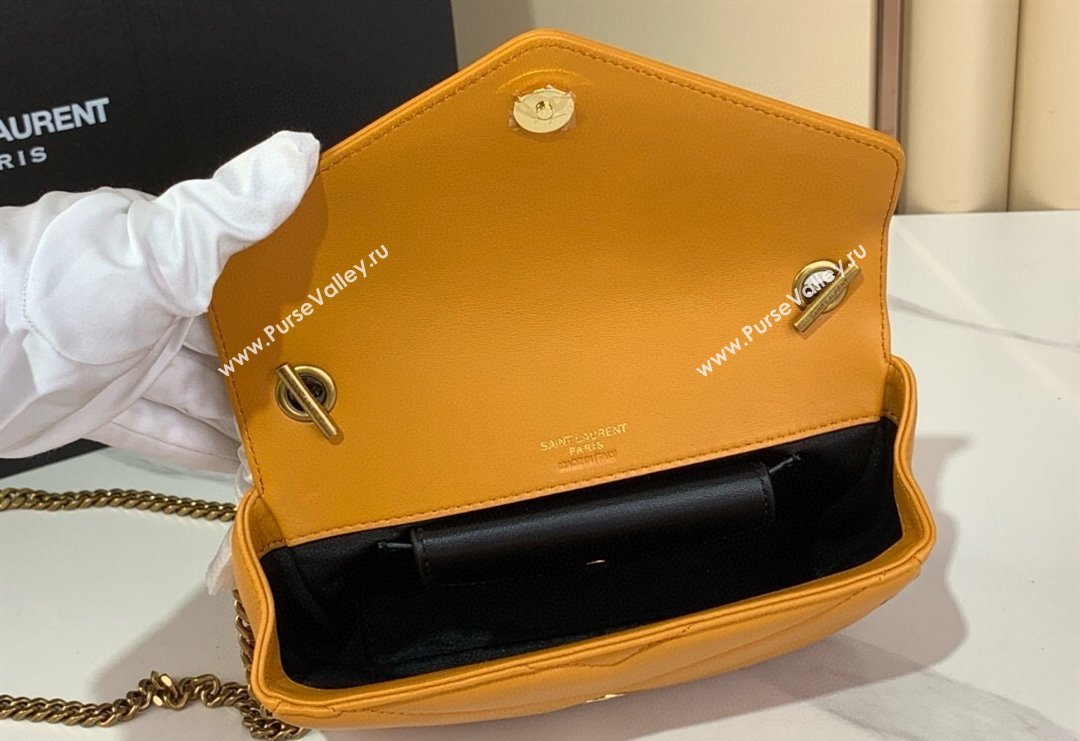 Saint Laurent Loulou Mini Bag in Matelasse Lambskin Sunflower Yellow 2025 821749 (YY-250924135)