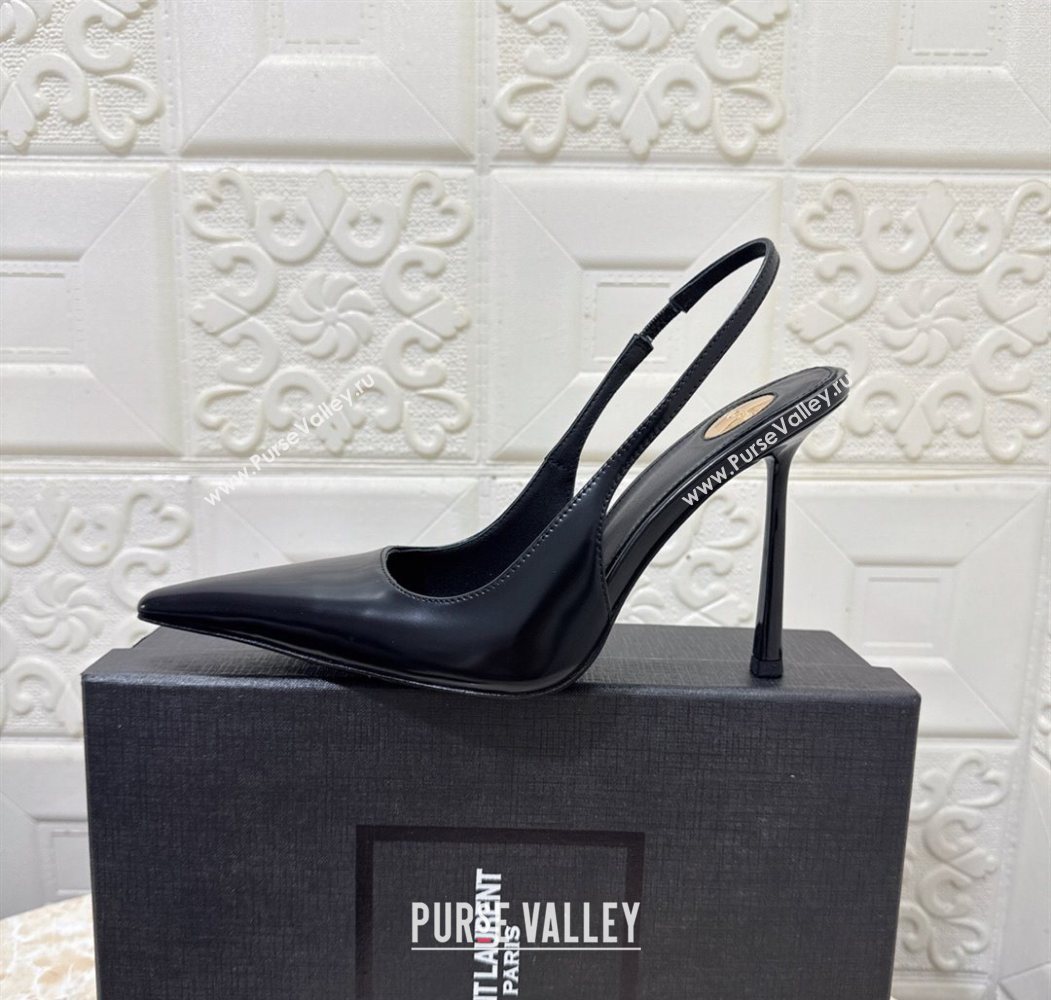 Saint Laurent Romy Slingback Pumps 10.5cm in Patent Leather Black 2025 1028 (MD-251028083)