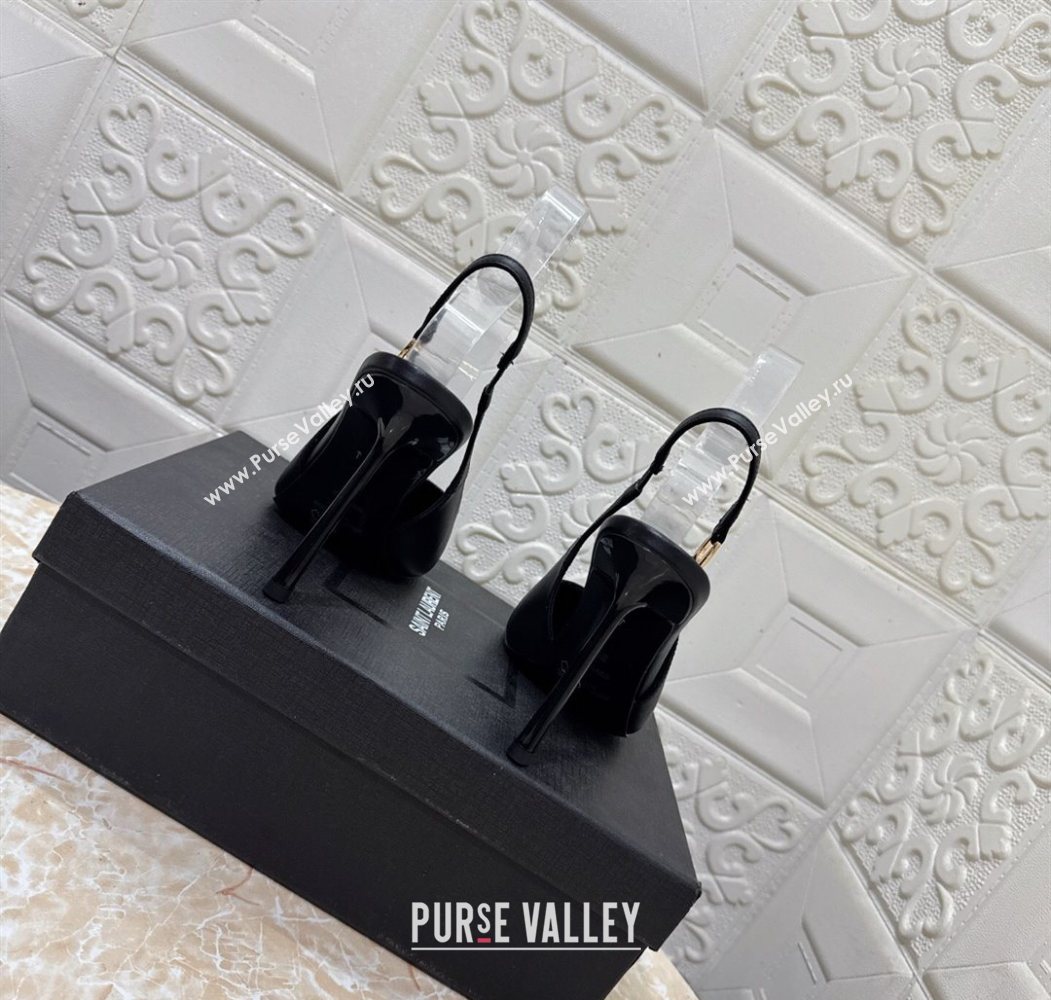 Saint Laurent Vendome Slingback Pumps 10.5cm in Calf Leather Black 2025 1028 (MD-251028097)