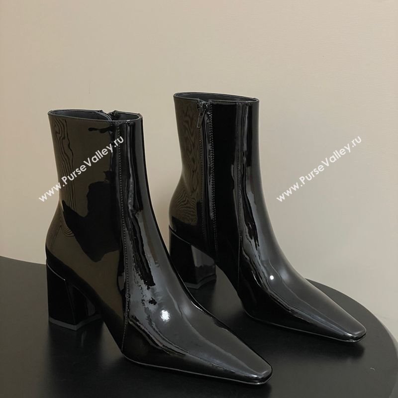 Saint Laurent Rainer Heel Ankle Boots 7.5cm in Patent Leather Black 2025 (MD-251028104)