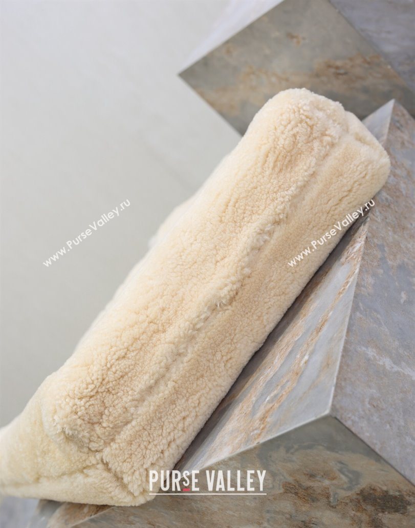 Saint Laurent Icare Maxi Shopping Bag in Shearling 698651 Cream White 2025 (YY-251120020)