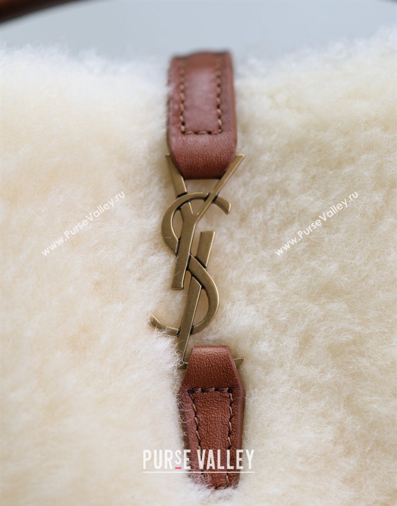 Saint Laurent LE 37 Mini Bucket Bag in Shearling Cream White 765870 2025 (YY-251120021)