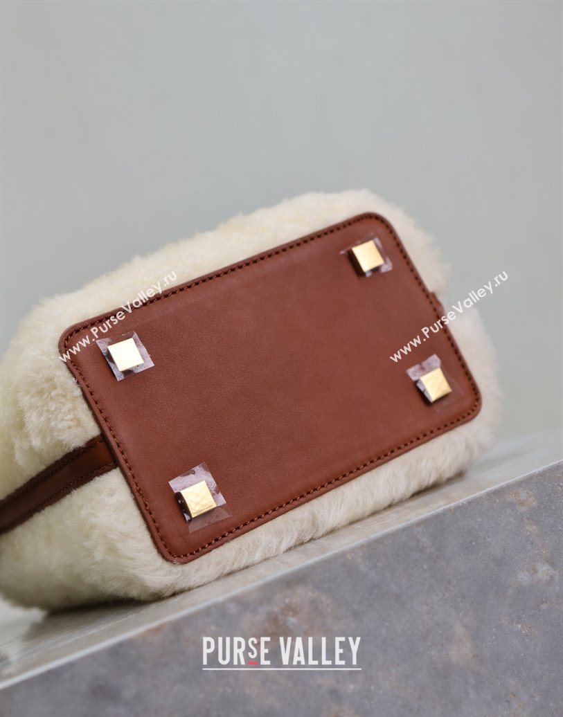 Saint Laurent LE 37 Mini Bucket Bag in Shearling Cream White 765870 2025 (YY-251120021)