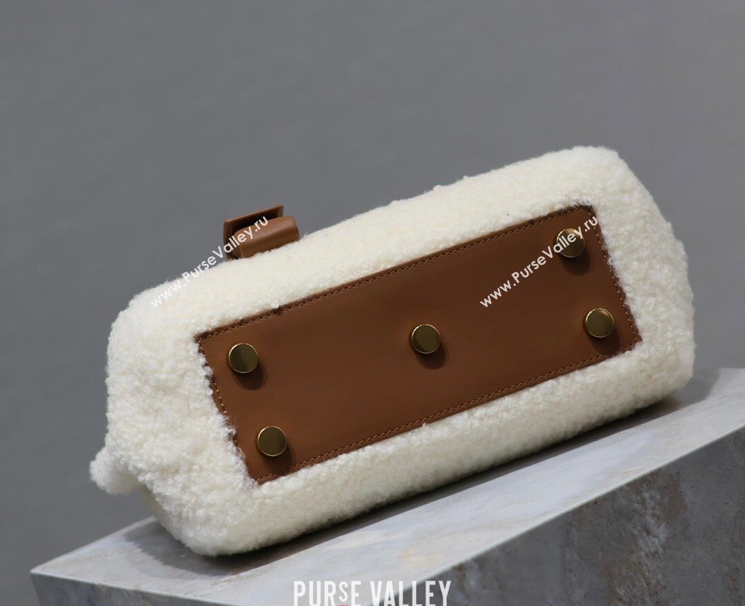 Saint Laurent Sac de Jour Mini Tote Bag in Shearling Cream White 2025 717439 (YY-251120024)