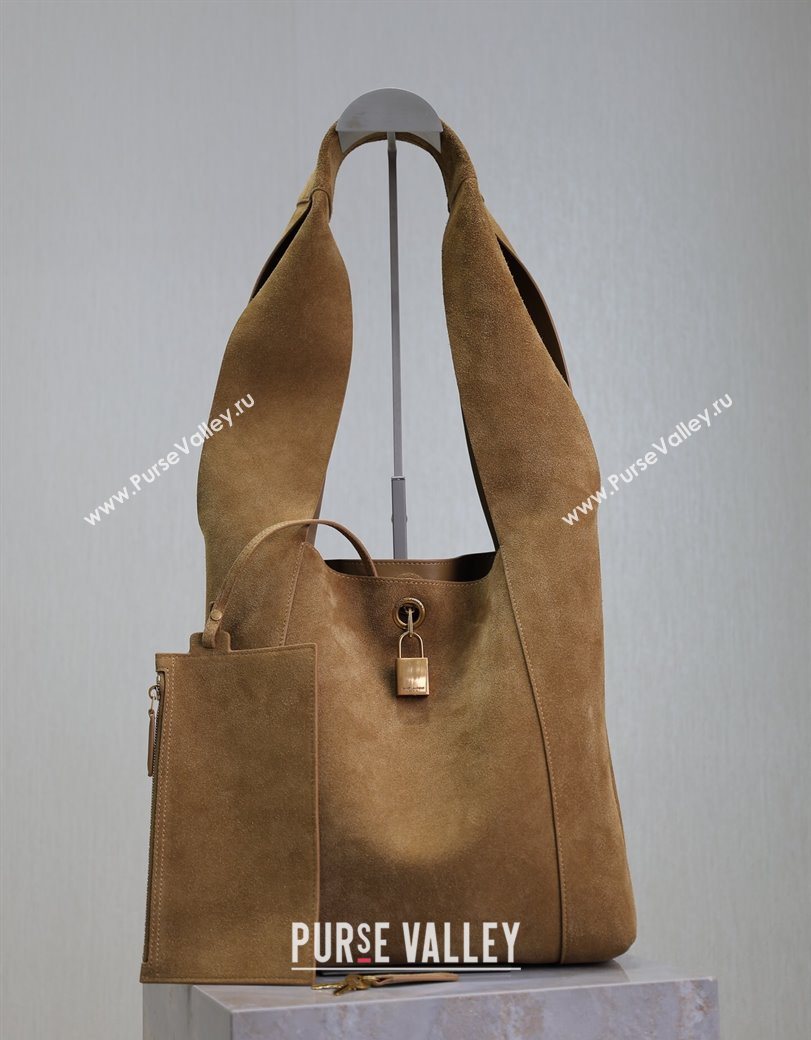 Saint Laurent Suede Hobo Shoulder Bag Brown 2025 773686 (YY-251120018)
