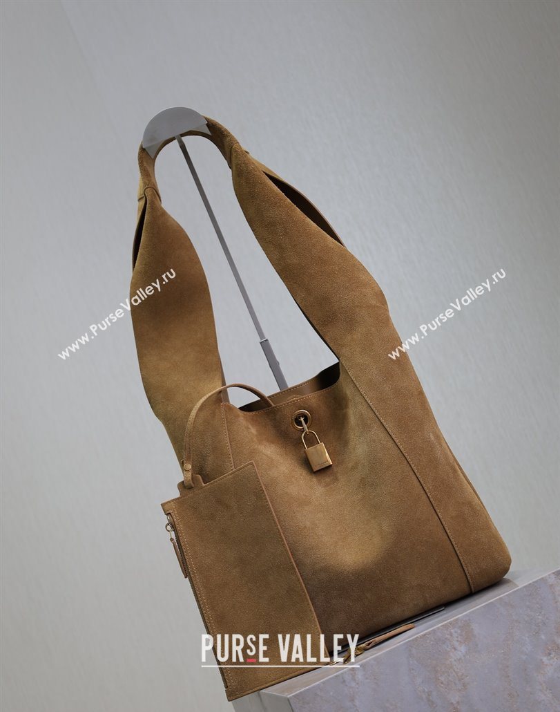 Saint Laurent Suede Hobo Shoulder Bag Brown 2025 773686 (YY-251120018)