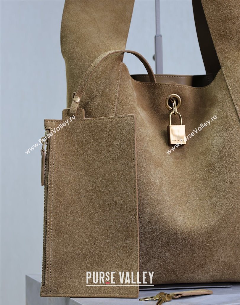 Saint Laurent Suede Hobo Shoulder Bag Brown 2025 773686 (YY-251120018)