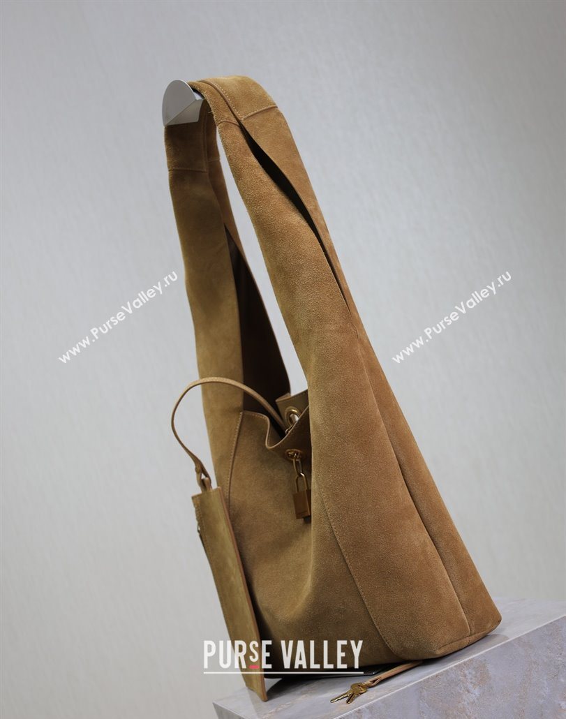 Saint Laurent Suede Hobo Shoulder Bag Brown 2025 773686 (YY-251120018)
