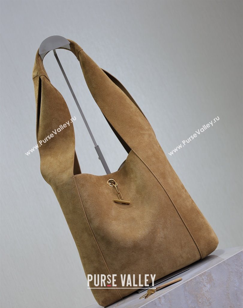 Saint Laurent Suede Hobo Shoulder Bag Brown 2025 773686 (YY-251120018)