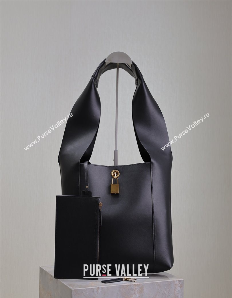 Saint Laurent Leather Hobo Shoulder Bag Black 2025 773686 (YY-251120019)