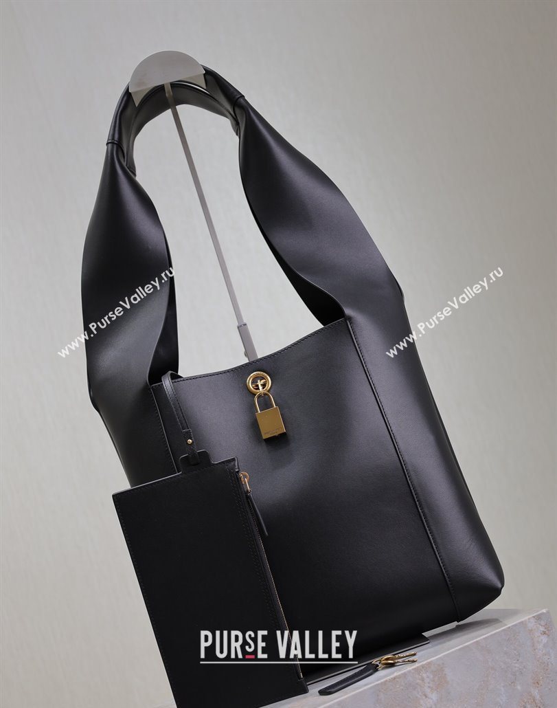 Saint Laurent Leather Hobo Shoulder Bag Black 2025 773686 (YY-251120019)