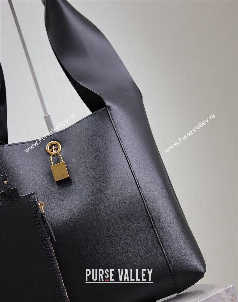 Saint Laurent Leather Hobo Shoulder Bag Black 2025 773686 (YY-251120019)