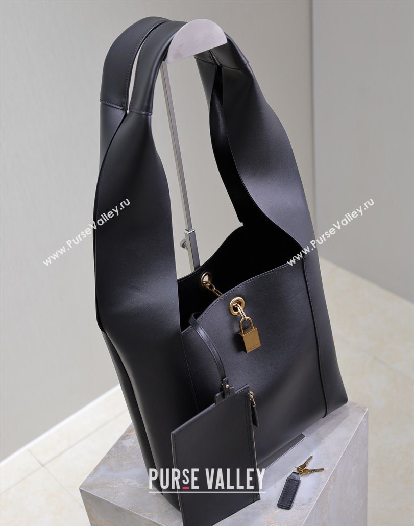 Saint Laurent Leather Hobo Shoulder Bag Black 2025 773686 (YY-251120019)
