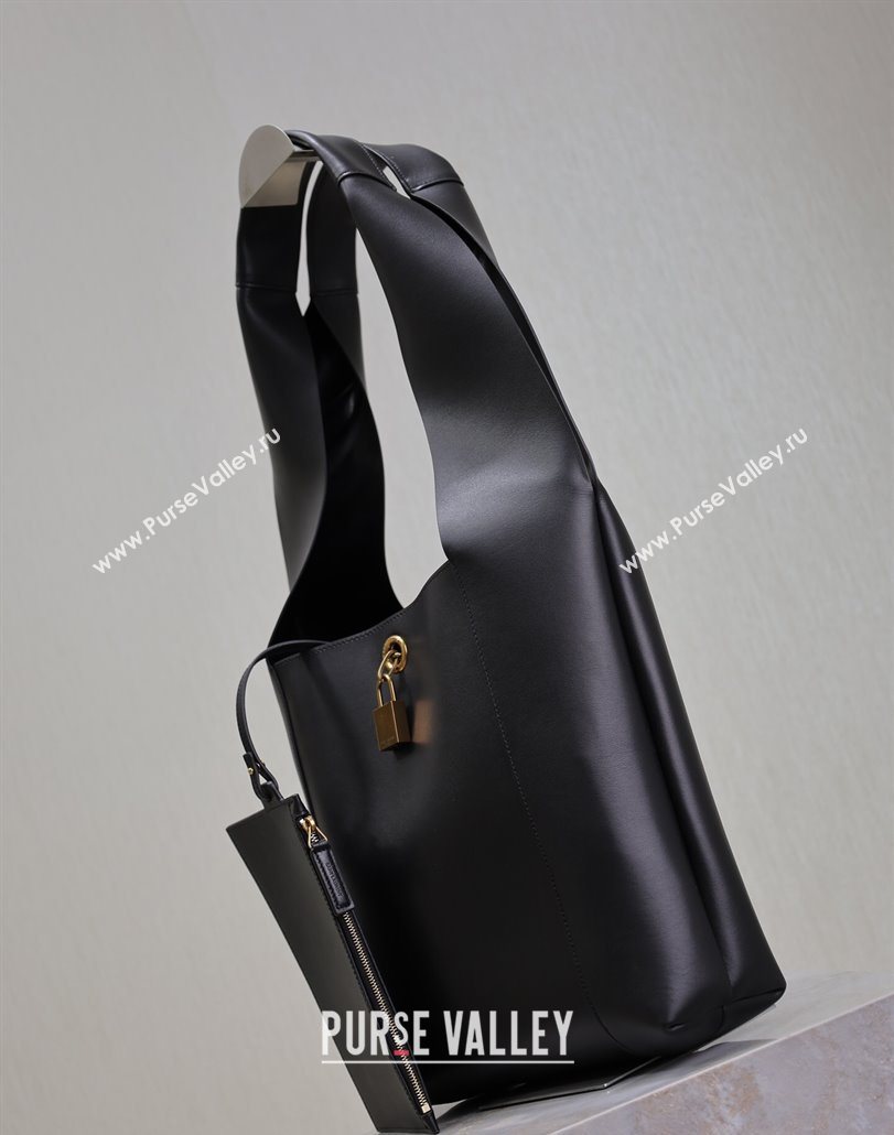 Saint Laurent Leather Hobo Shoulder Bag Black 2025 773686 (YY-251120019)