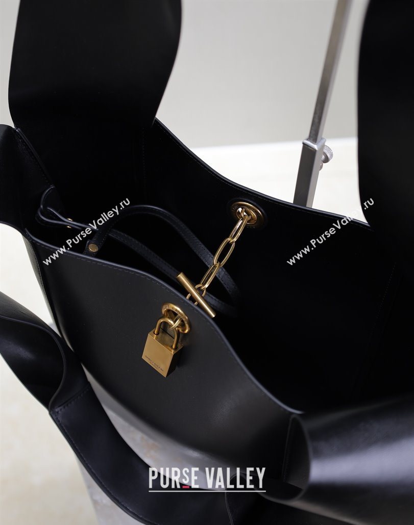 Saint Laurent Leather Hobo Shoulder Bag Black 2025 773686 (YY-251120019)