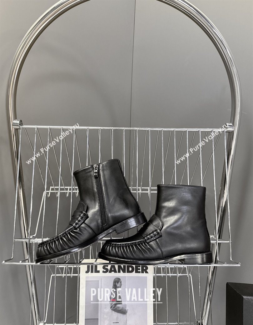 Saint Laurent Le Flat Booties in Calfskin Leather Black 2025 YSL121301 (MD-251213042)