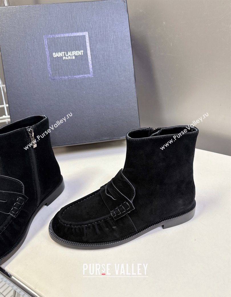 Saint Laurent Le Flat Booties in Suede Black 2025 YSL121301 (MD-251213045)