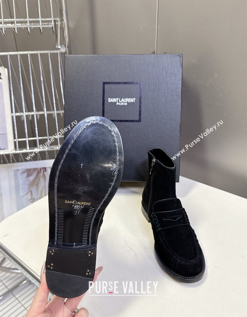 Saint Laurent Le Flat Booties in Suede Black 2025 YSL121301 (MD-251213045)