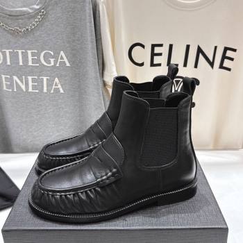 Saint Laurent Le Flat Chelsea Booties in Calfskin Leather Black 2025 YSL121302 (MD-251213046)