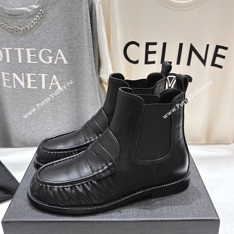 Saint Laurent Le Flat Chelsea Booties in Calfskin Leather Black 2025 YSL121302 (MD-251213046)