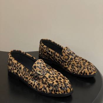Saint Laurent Le Loafers Penny Slippers in Leopard Print 2025 7668790 (MD-251215009)