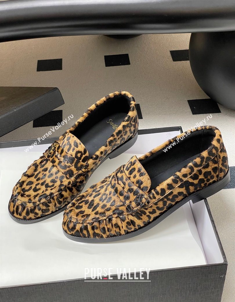 Saint Laurent Le Loafers Penny Slippers in Leopard Print 2025 7668790 (MD-251215009)