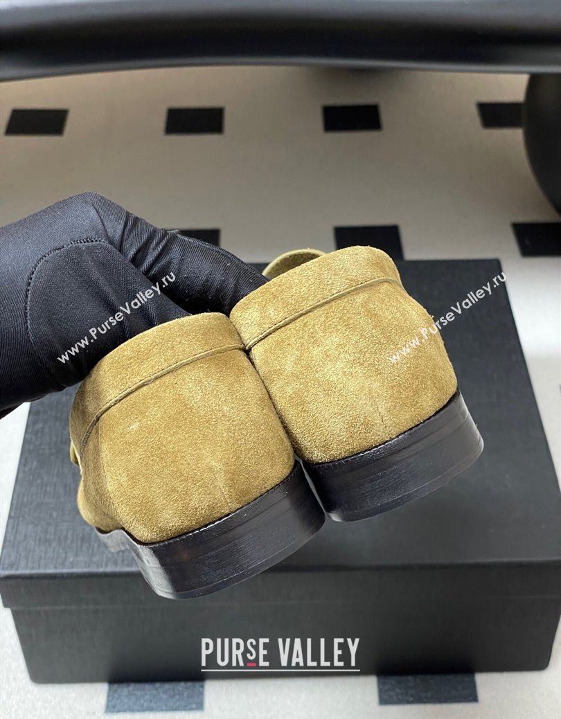 Saint Laurent Le Loafers Penny Slippers in Suede Beige Yellow 2025 7668790 (MD-251215013)