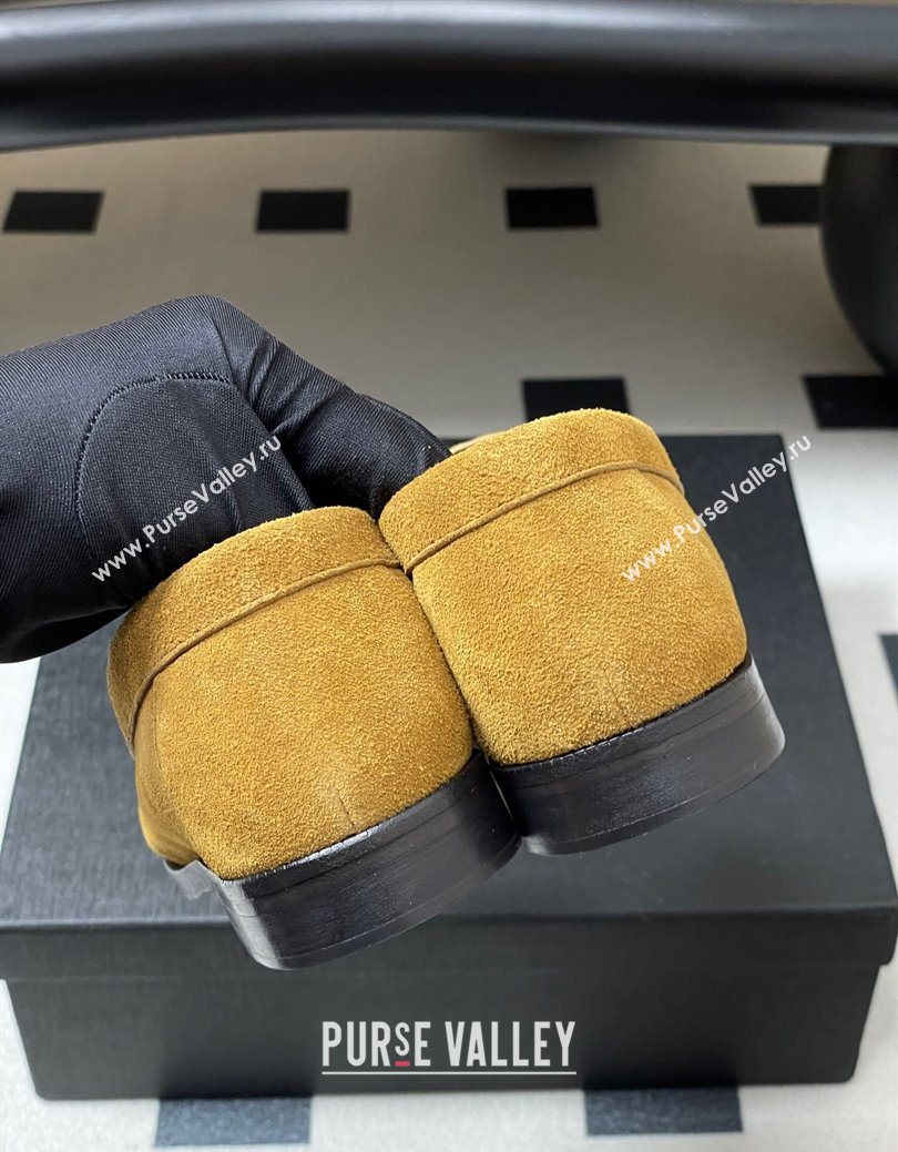 Saint Laurent Le Loafers Penny Slippers in Suede Yellow 2 2025 7668790 (MD-251215014)